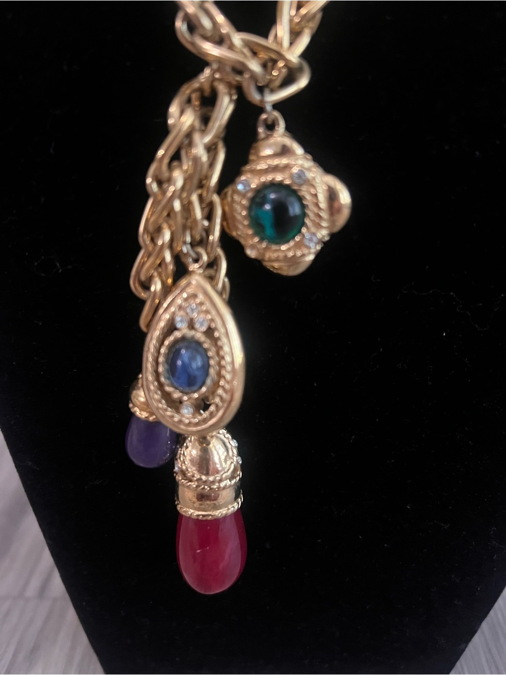 Vintage Givenchy Necklace with Cabochons 80s - Picture 2 of 5